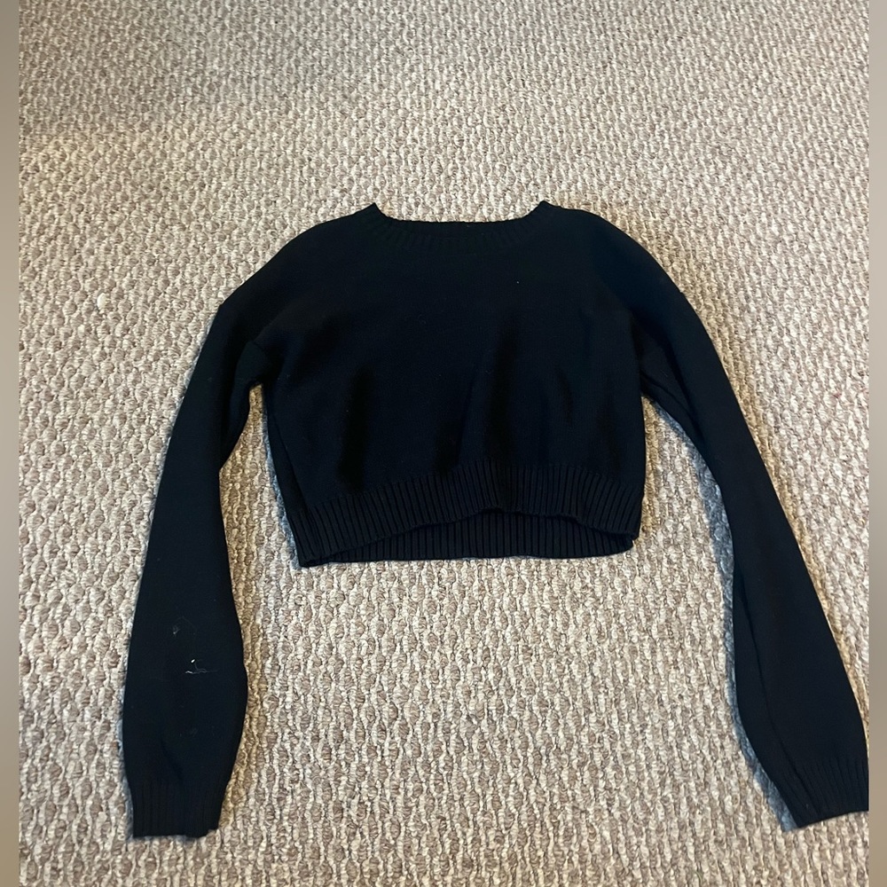 Cropped black sweater